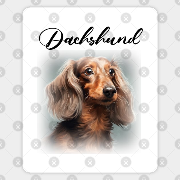 Brown Dachshund Long Hair Magnet by Long-N-Short-Shop